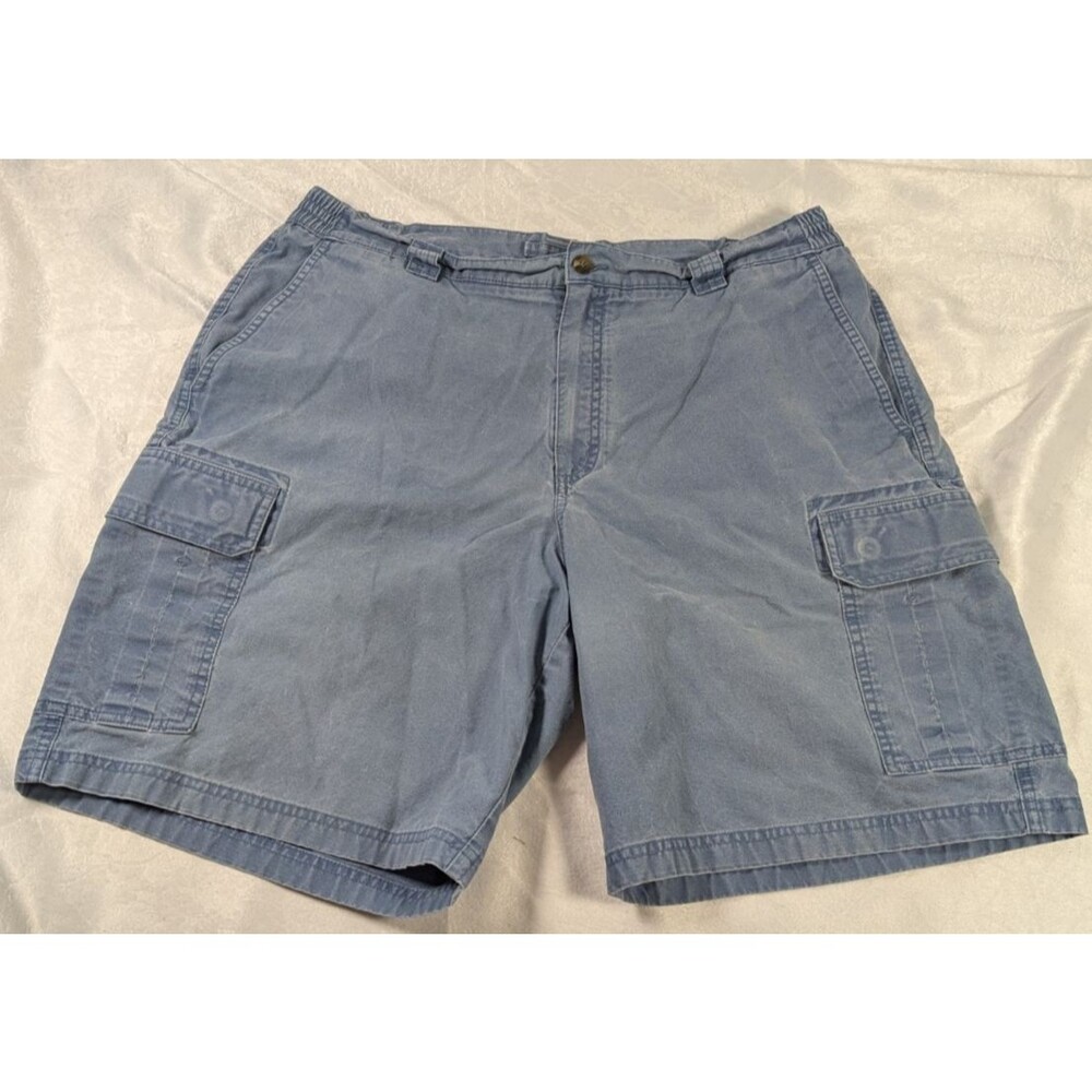 L.L.Bean Men's Cargo Shorts 38 Blue Comfort Waist Cotton Hiking Outdoor 8"